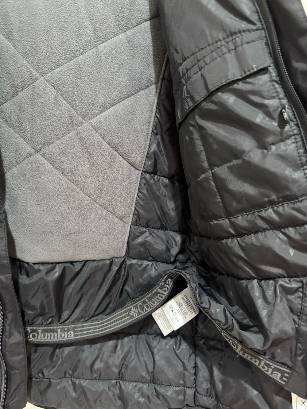 Columbia Boys' Black & Gray Insulated Jacket Red Accents Size 14/16 Omni-Tech
